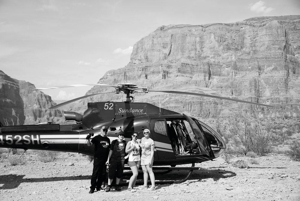Morgane en familie aan de Grand Canyon.