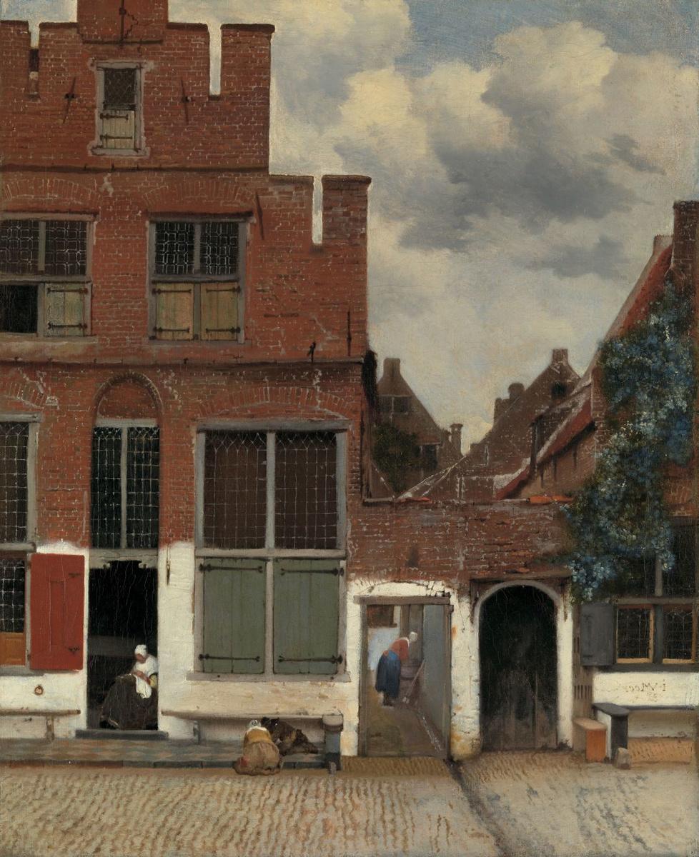 Gezicht op huizen in Delft, bekend als 'Het straatje', Johannes Vermeer, ca. 1658. Schenking van de heer H.W.A. Deterding, Londen
