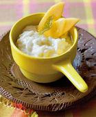 Rijstpap met mango en limoensiroop