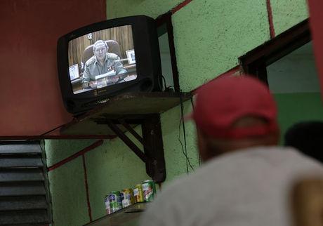 L'allocution du président Raul Castro à la télévision.