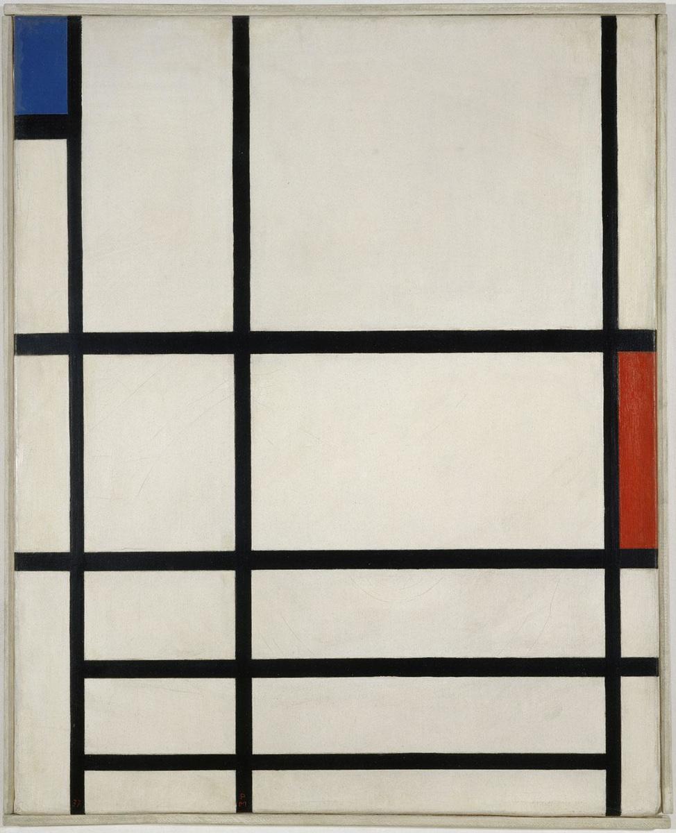 Compositie in rood, blauw en wit II, 1937, Piet Mondriaan