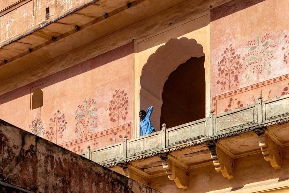 Het Amberpaleis, toeristische trekpleister nabij Jaipur.