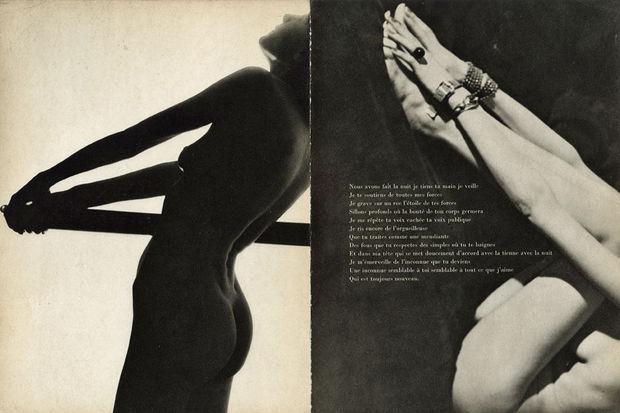 Nusch, l'épouse de Paul Eluard, photographiée par Man Ray pour la couverture de Facile, l'un des recueils du grand poète français.