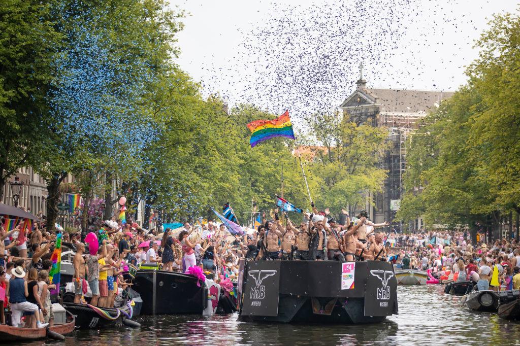 Canal Parade in Amsterdam.