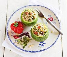 Ronde courgettes met tarwevulling