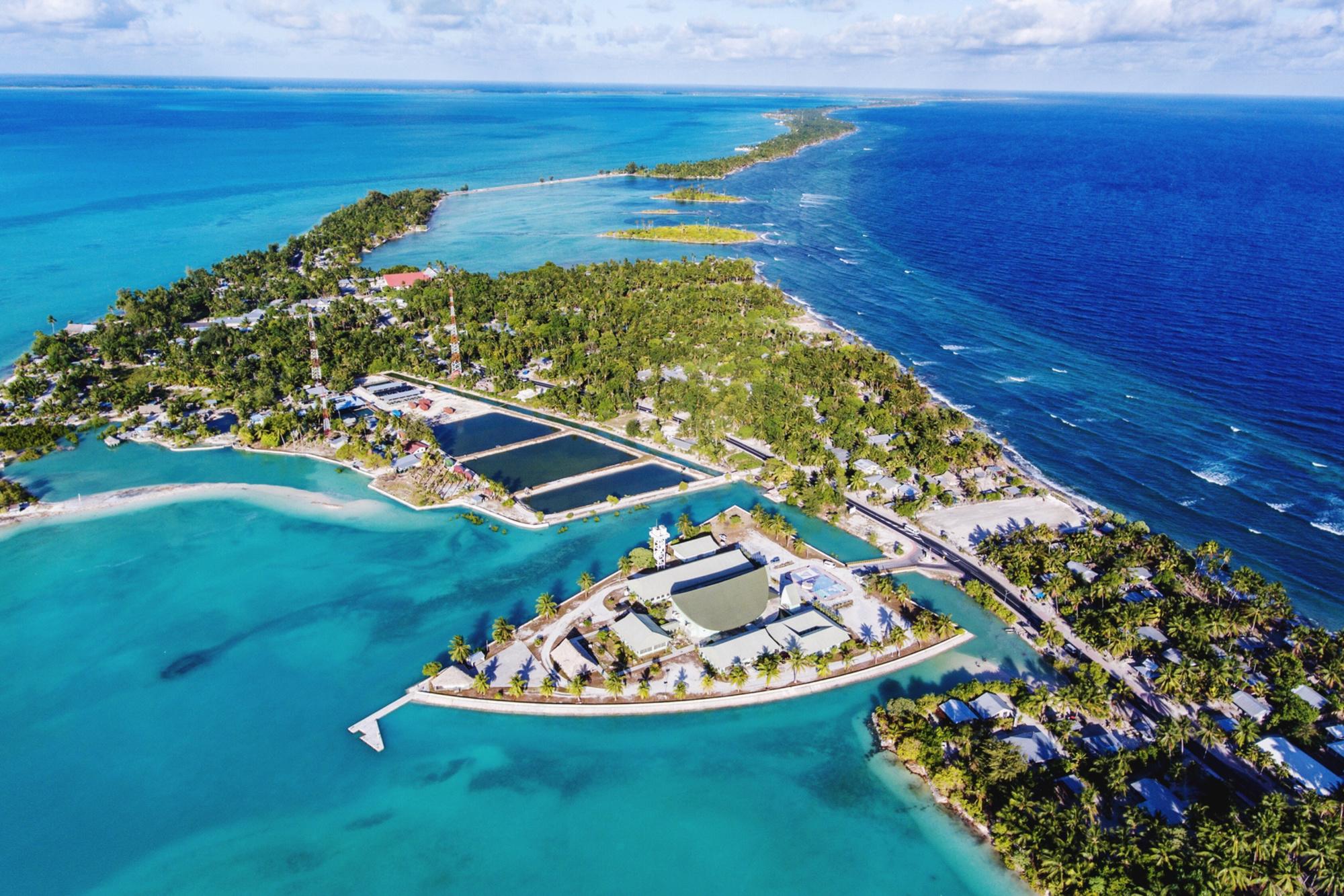 De Republiek Kiribati ligt in de Grote Oceaan