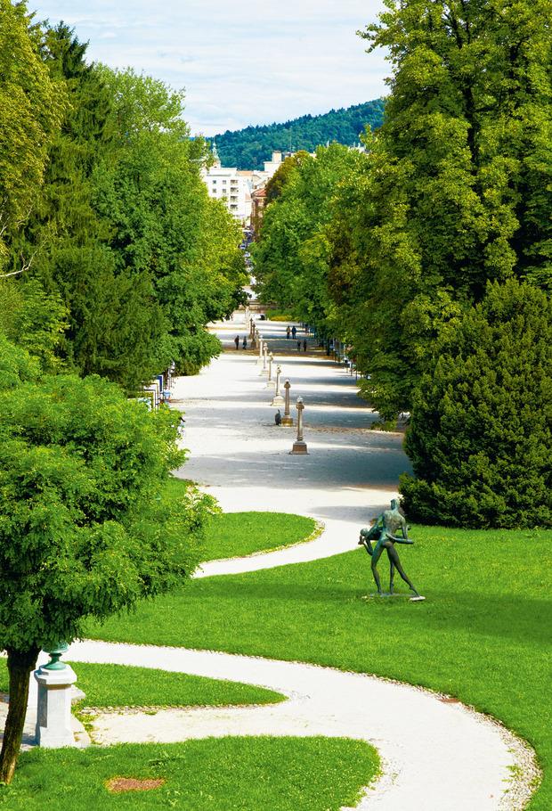 Het Tivolipark in Ljubljana.