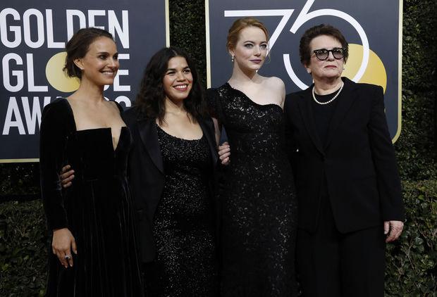  Natalie Portman, America Ferrera, Emma Stone en Billie Jean King. 