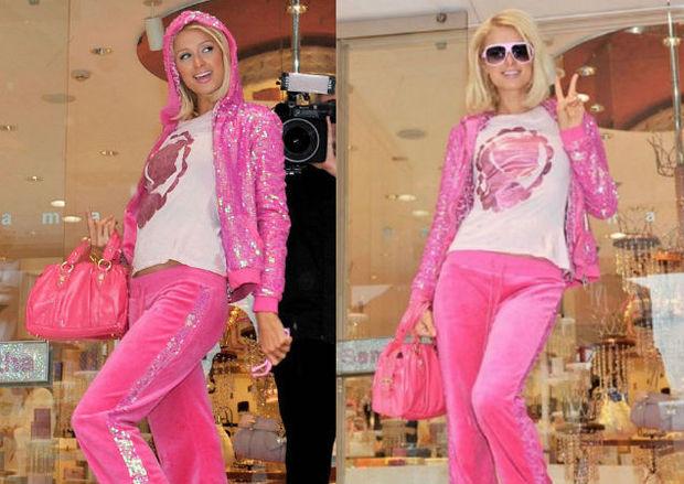 Paris Hilton in de jaren 2000 in Juicy Couture. 
