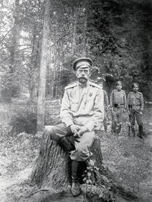 Nicolas II en mars 1917, peu après la révolution de février qui a provoqué son abdication.