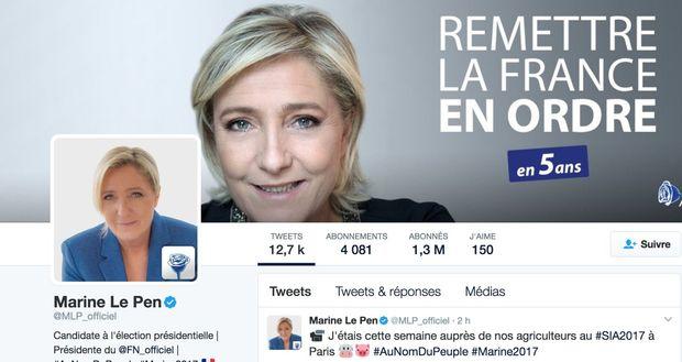 Marine Le Pen est de tous les réseaux : Facebook, Twitter, Instagram, blog ...