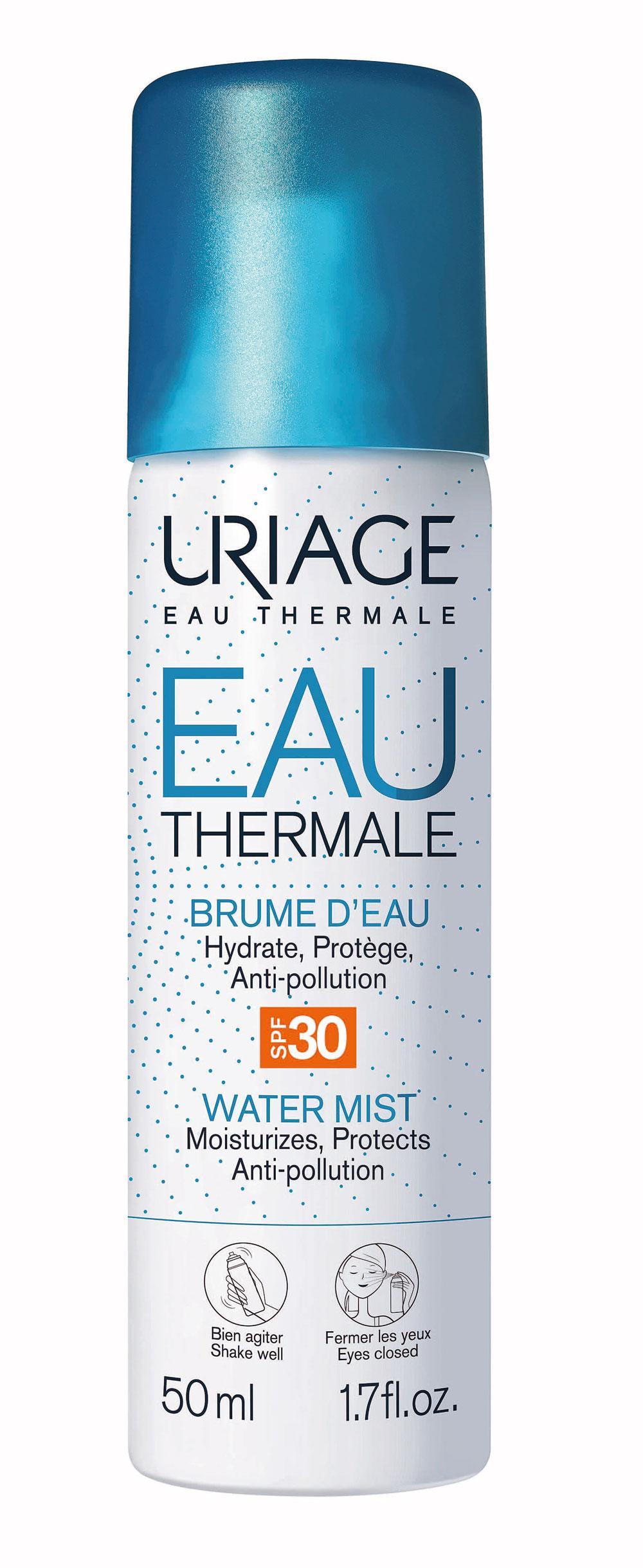 Eau Thermale Water Mist SPF30 (8,50 euro), Uriage.