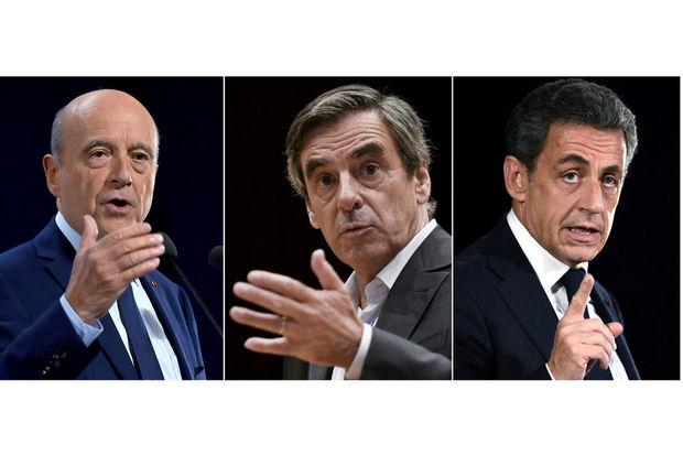 Alain Juppé, François Fillon, et Nicolas Sarkozy, principaux adversaires à la primaires des Républicains pour les Présidentielles 2017.