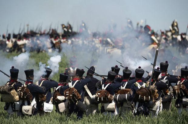 Reconstitution de la bataille de Ligny, le 14 juin 2015. 