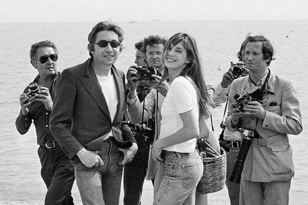 Jane Birkin op het strand van Cannes