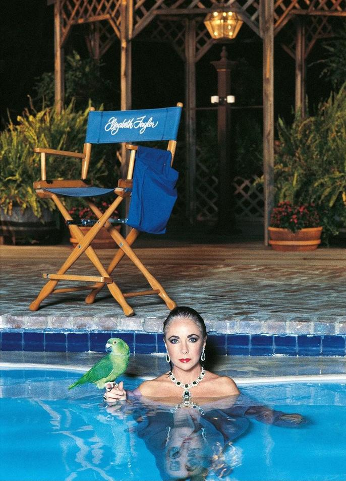 Liz Taylor in Los Angeles in 1989, een portret voor Vanity Fair.