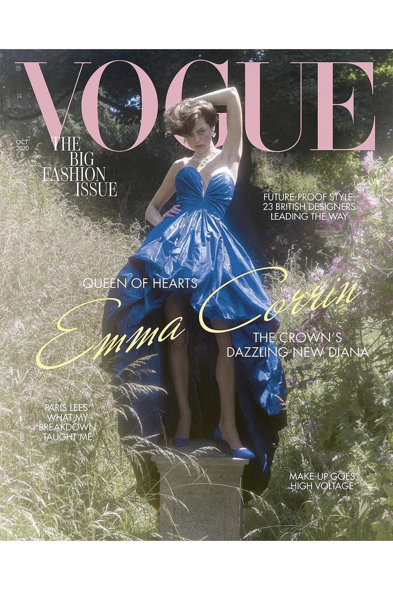 Emma Corrin als Diana op de cover van Vogue.