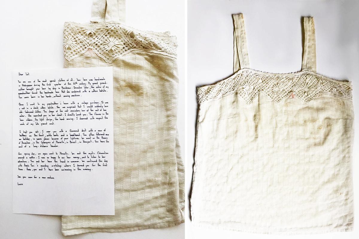 Het topje van Lucie Chaptal, de oprichter van 'Letter To My Clothes'
