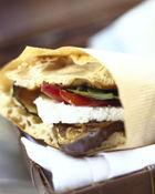 Sandwich met aubergine en ricotta