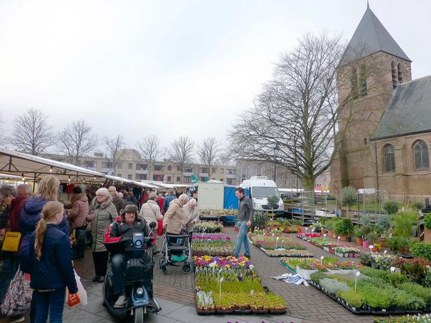 Le marché de Spijkenisse : c'est dans ce type de communes suburbaines que se jouera le scrutin.