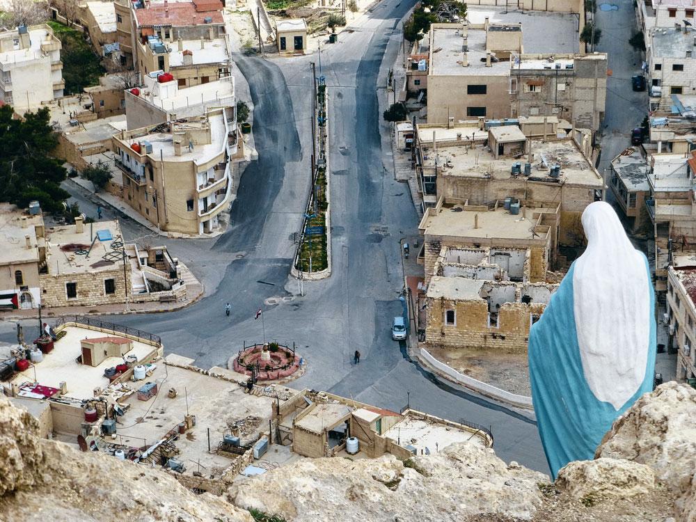 La Vierge de Maaloula, village chrétien repris aux rebelles par le régime. 