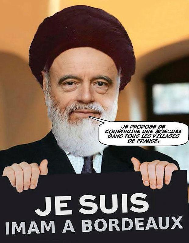 Ali Juppé : le maire de Bordeaux barbu et vêtu d'un qamis. Il aurait voulu ouvrir une mosquée.