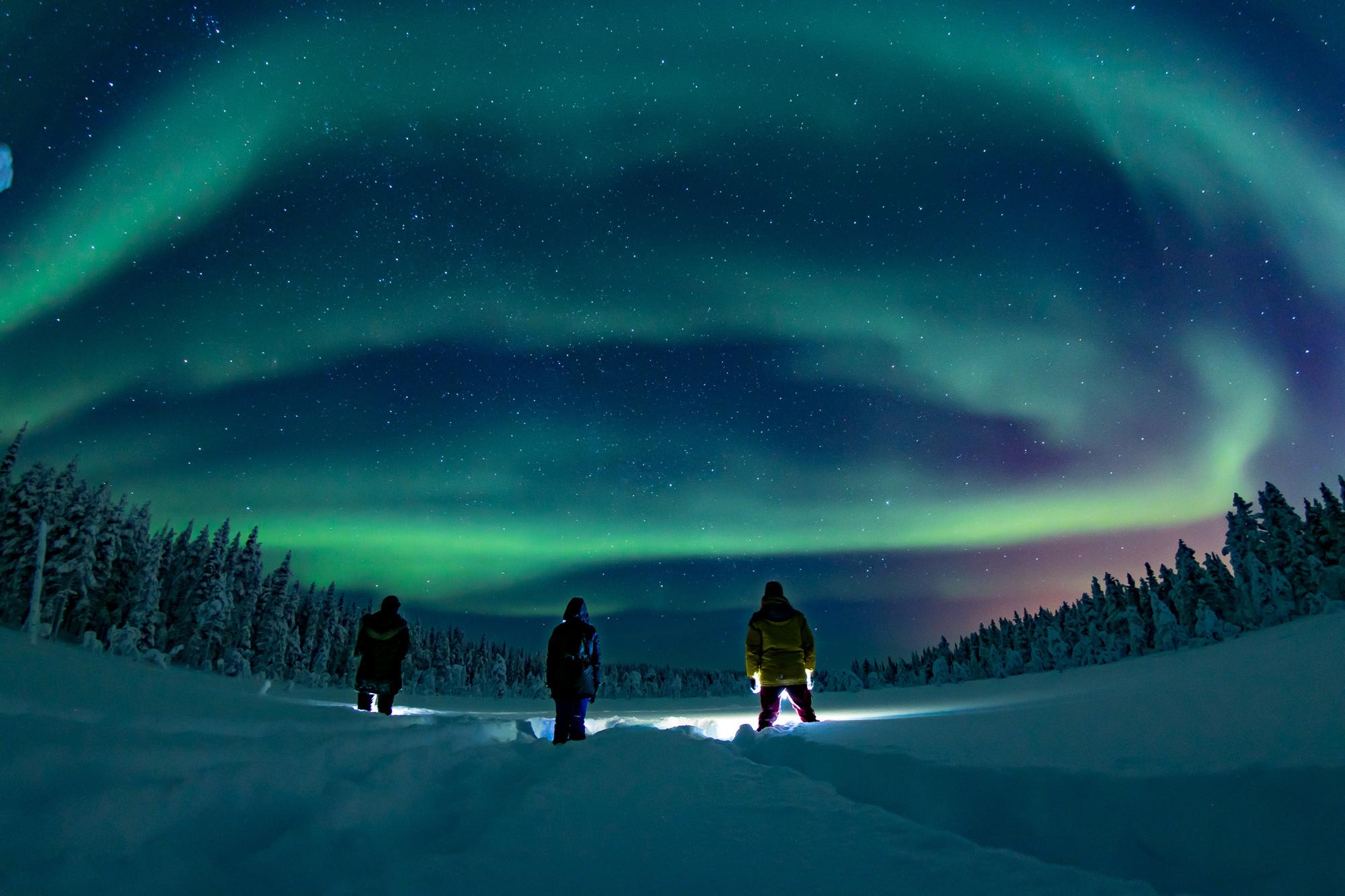 Op zoek naar het noorderlicht in Lapland.