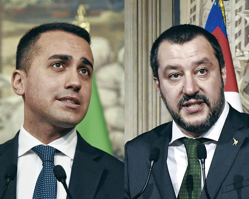 Luigi Di Maio (5 Etoiles) et Matteo Salvini (Ligue), alliés au sein du nouveau gouvernement italien.