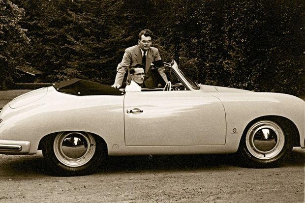 Le roi Baudouin en Porsche 356