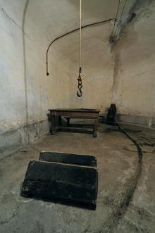 La salle de torture du camp nazi de Breendonk, lieu de supplice pour plusieurs militants communistes.