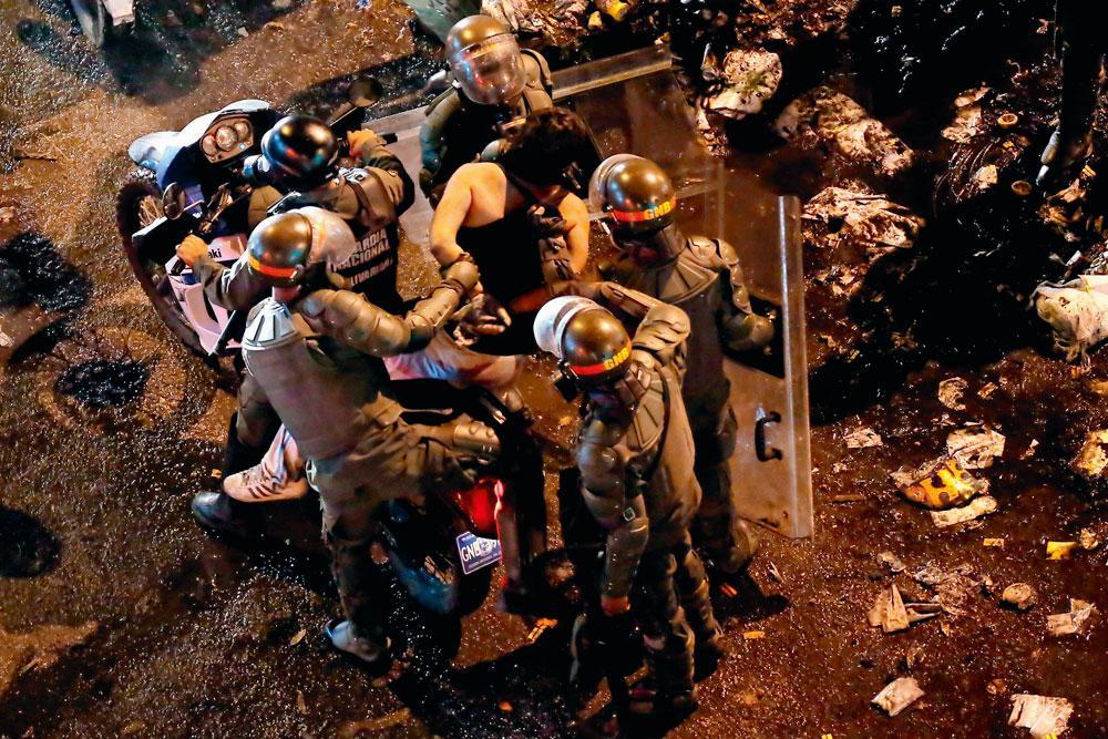 Venezuela Le 14 mars 2014, à Caracas, lors d'une manifestation contre la détention de milliers de manifestants.