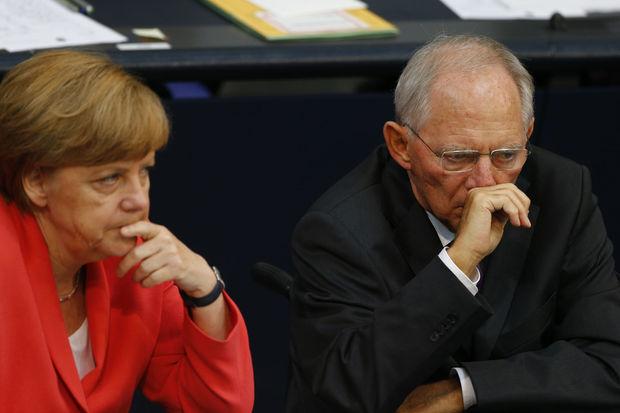 La chancelière allemande Angela Merkel et le ministre des Finances Wolfgang Schäuble.
