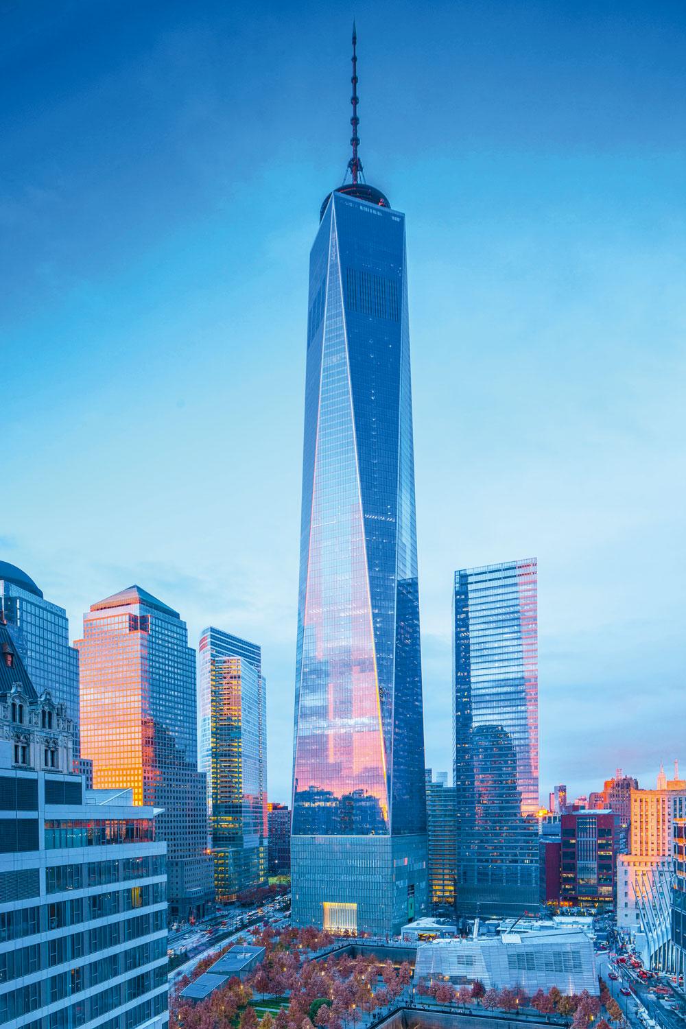 Le One World Trade Center à New York, par l'architecte David Childs.