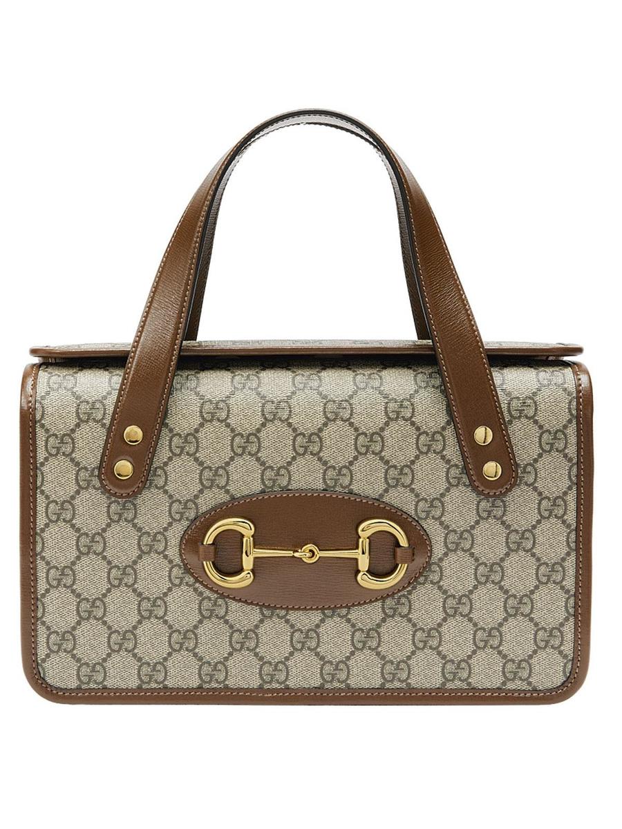 Tas 1955 Horsebit in canvas met leer (1390 euro), Gucci.