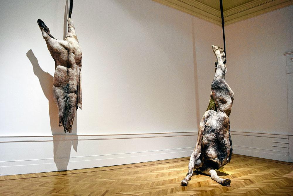 Vue de l'exposition We Are All Flesh de Berlinde De Bruyckere, à la Galerie nationale d'art moderne et contemporain, à Rome, en 2016.