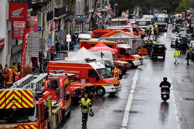 A la recherche d'au moins huit disparus dans les décombres d'immeubles effondrés à Marseille