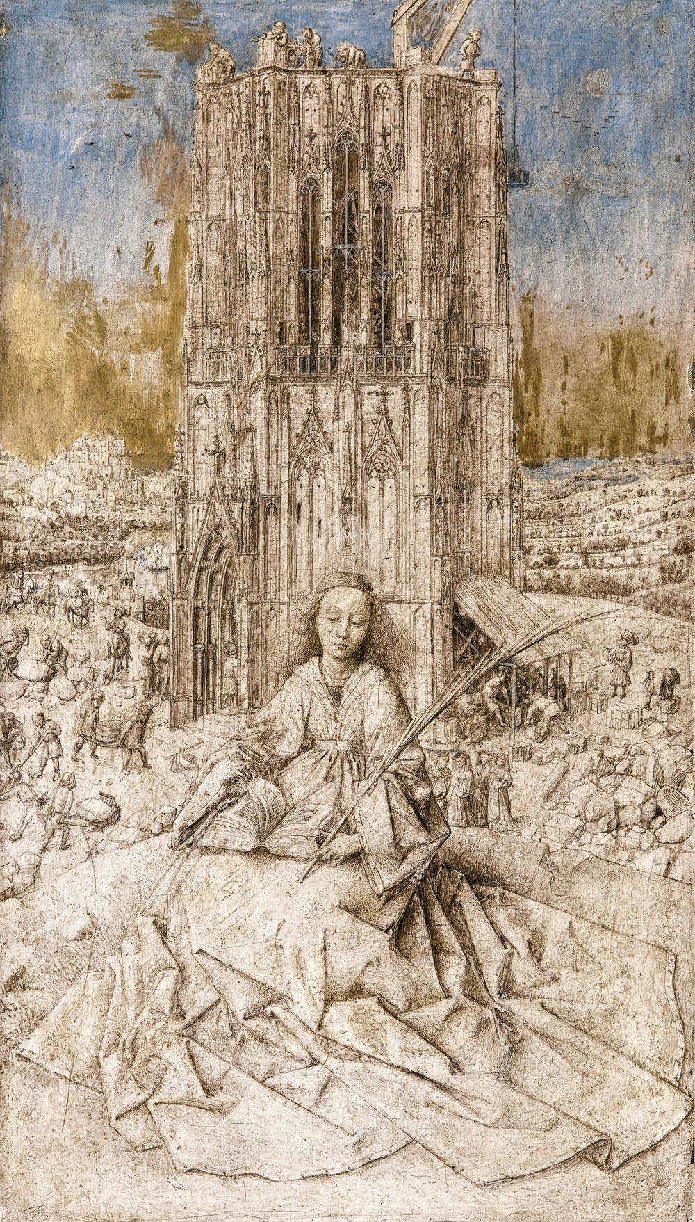 Sainte Barbe, Jan Van Eyck, 1437 (31 cm× 18 cm).