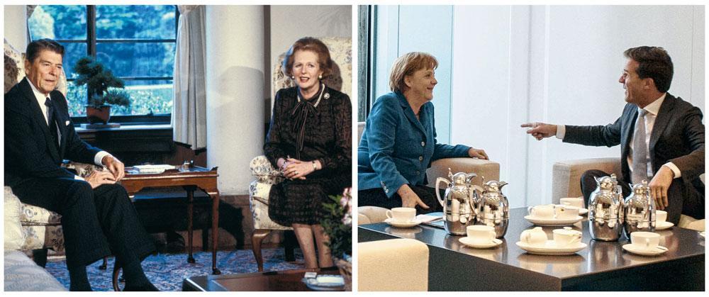 Ronald Reagan et Margareth Thatcher, chantres d'un néolibéralisme tout-puissant à partir de 1980. Une 