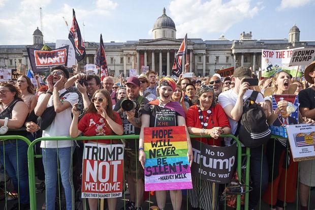 Manifestants anti-Trump à Londres, le 13 juillet 2018