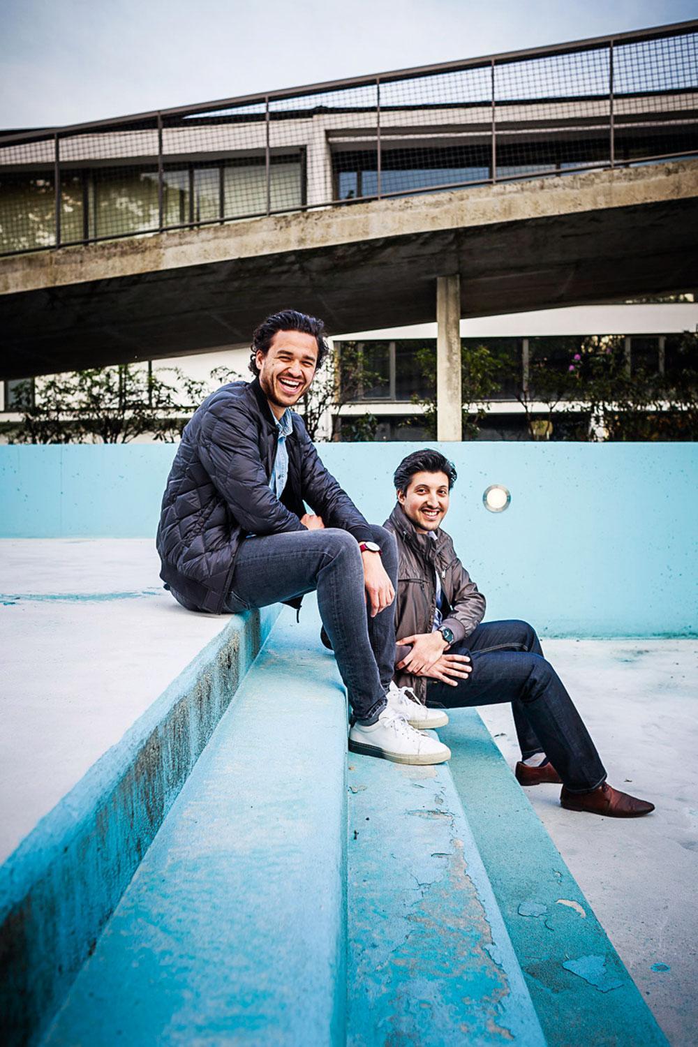 Fondateurs GMTRY: Miguel Michiels (31) en Irfan Qureshi (31).
