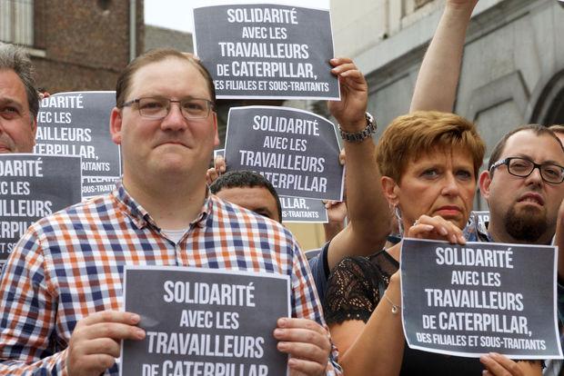 Caterpillar: rassemblement à Charleroi en soutien aux travailleurs (photos)