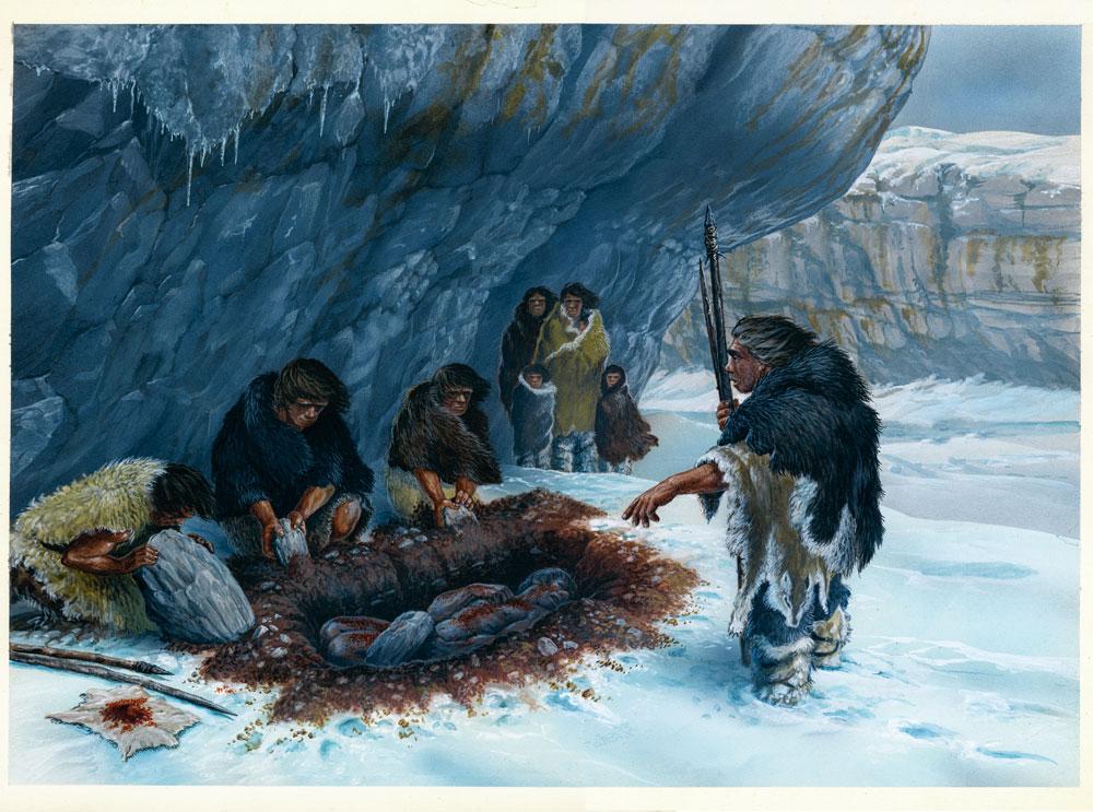 Dès - 141 000 ans, Neandertal enterre ses défunts, preuve de son sens de l'empathie et du développement de pensées métaphysiques.