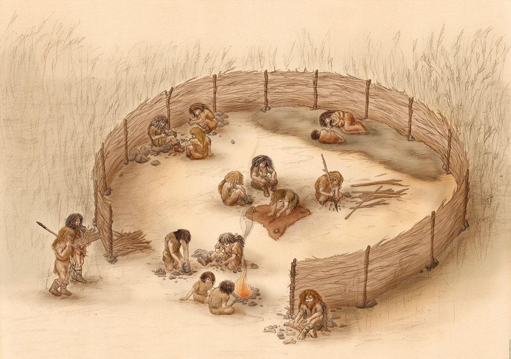 La mise au jour du site de Poitiers, en France, a permis de reconstituer un habitat, protégé par un coupe-vent, des Néandertaliens.