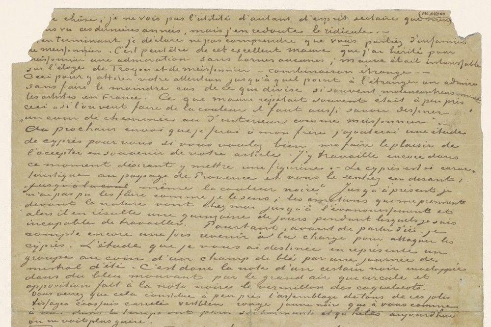 Vincent van Gogh, Brief van Vincent van Gogh aan Albert Aurier, 1890