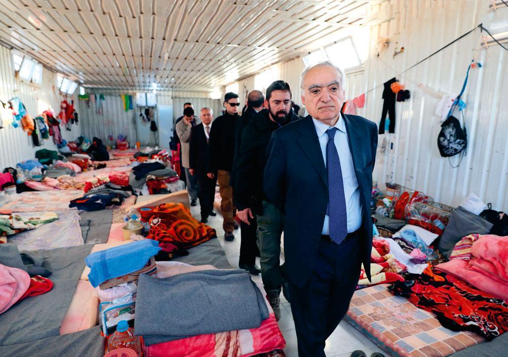 Visite au centre de détention pour migrants de Gharyan, en décembre 2017.