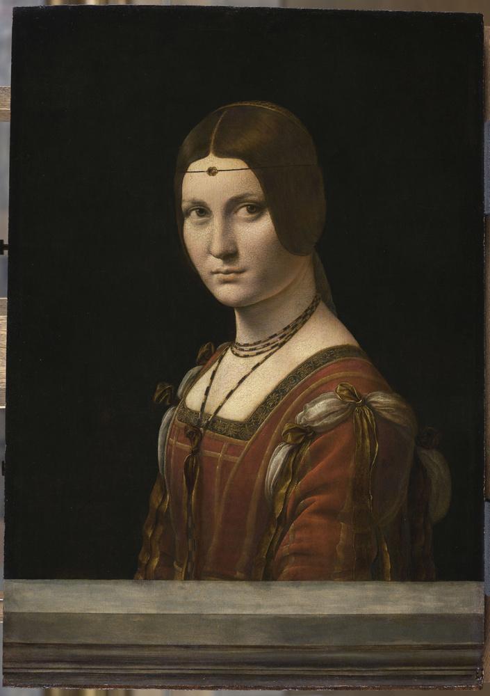 'Portrait d'une dame de la cour de Milan', dit à tort 'La Belle Ferronnière', vers 1490-1497