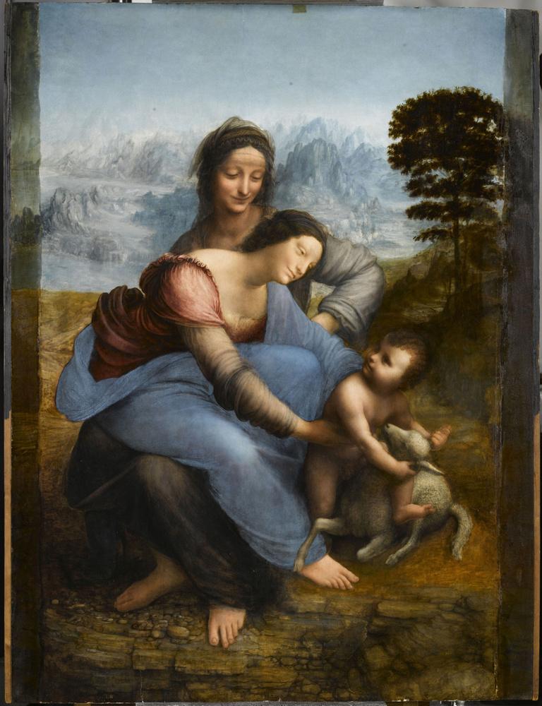 'Sainte Anne, la Vierge et l'Enfant Jésus jouant avec un agneau', dite 'La Sainte Anne', vers 1503-1519