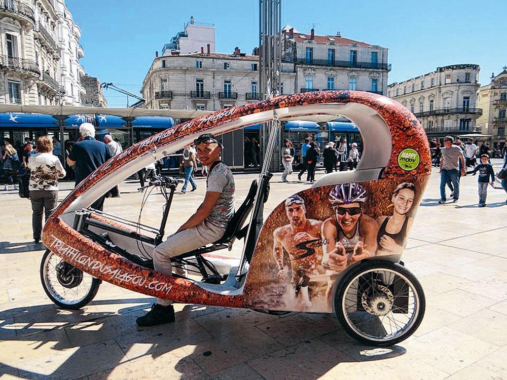 A Montpellier, sur un an, 25 000 personnes en moyenne utilisent le taxi-vélo électrique.