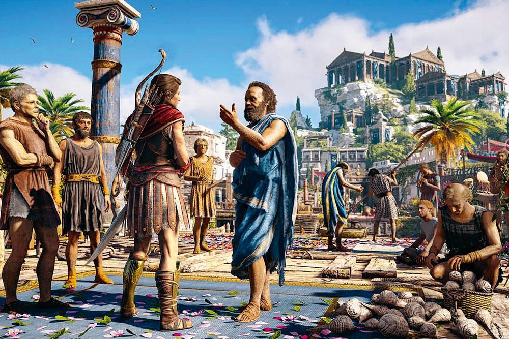 Socrate, nouvelle star du jeu vidéo Assassin's Creed Odyssey.