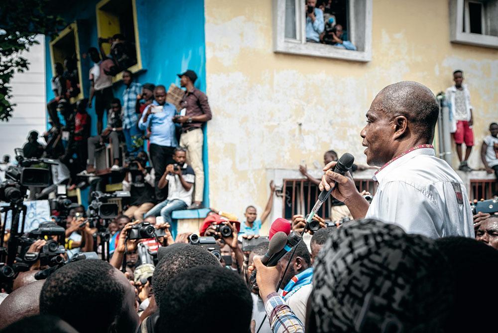 Martin Fayulu en campagne. Plusieurs millions de voix en faveur du candidat de la coalition Lamuka auraient été escamotées.